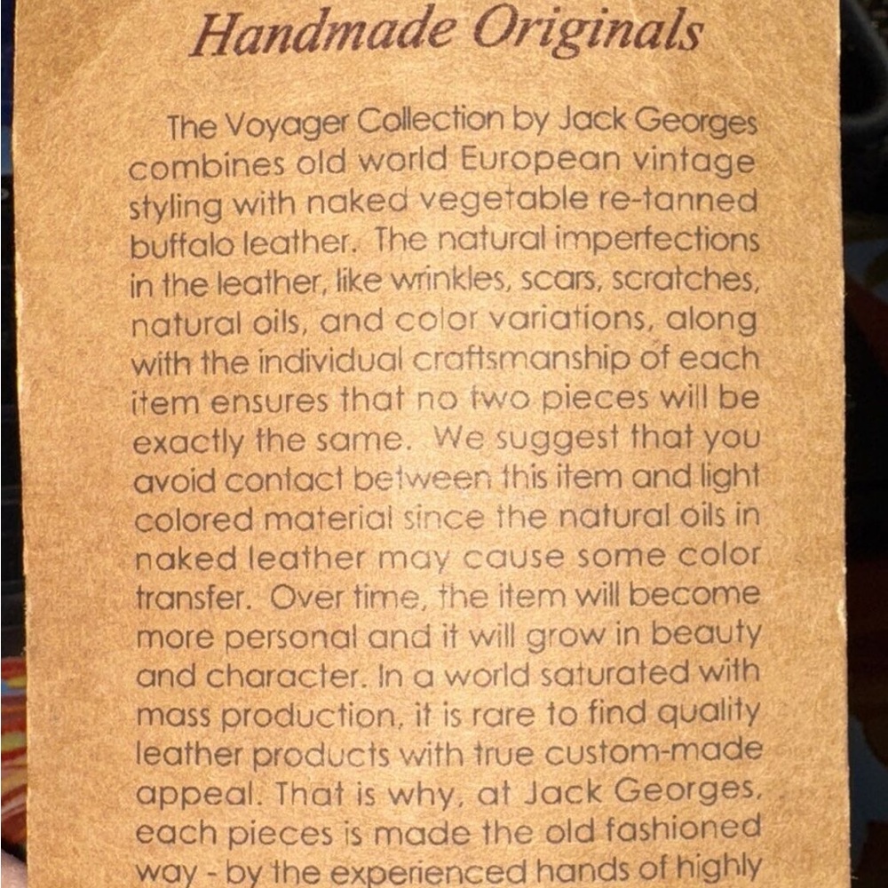 JACK GEORGES, Voyager Collection, Horseshoe Brown Buffalo Leather - Picture 15 of 16